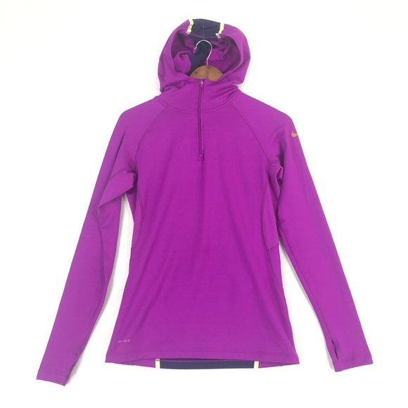 Nike Women's Size Medium Pro Combat Dri-Fit Compression Purple Active Pullover - Picture 1 of 11